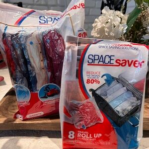 Space Saver Vacuum Seal Storage Bags Hanger 4pk & Travel 8pk